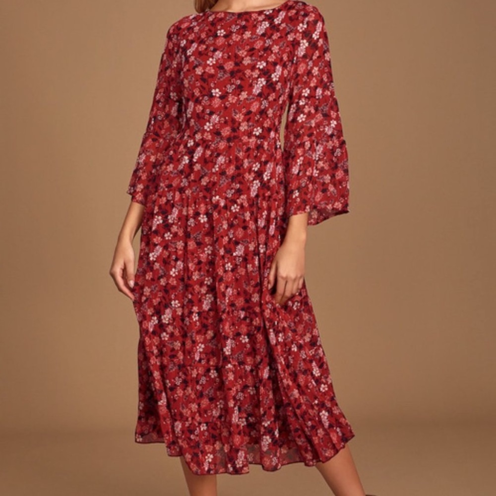 Red Floral Maxi Dress